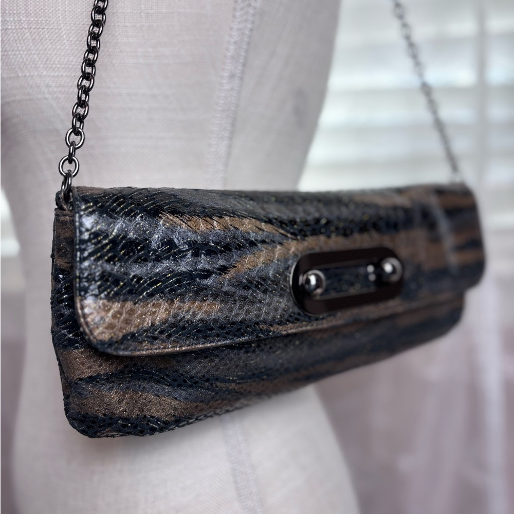 Hobo International Tiger Snake Exotic Patent Leather Handle Purse - Picture 2 of 15